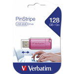 PinStripe, 128GB, USB 2.0, Roz, VERBATIM