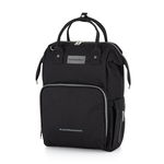 Rucsac pentru mamici, Petite&Mars, Cu 11 compartimente, Cu buzunare termice, Saltea de infasat inclusa, 30 x 42 x 15 cm, Jack, Black, Petite&Mars