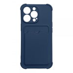 Husa Spate Upzz Woz Card Armor Compatibila Cu iPhone 13 Pro, Colturi Intarite, Suport Card, Protectie La Camera, Albastru, Upzz