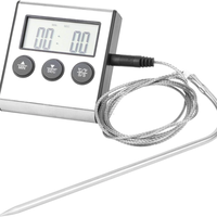 Termometru pentru carne cu afisaj si temporizator 0 250 grade C, GAVE