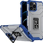 Husa de protectie pentru iPhone 13 Pro Max, Hurtle, TPU, Gri/Albastru