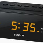 Radio cu ceas, Sencor, Cu alarma, AM/FM, Negru