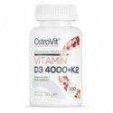 Vitamin D3 4000 IU şi Vitamina K2, 100 tablete, OstroVit   , Ostrovit
