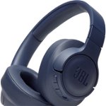 Casti Audio Over the Ear JBL Tune 750, Wireless, Bluetooth, Noise cancelling, Autonomie 15 ore, Albastru