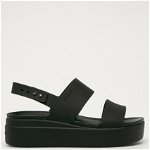 Crocs sandale Brooklyn Low Wedge femei, culoarea negru 206453, Crocs