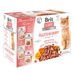 Brit Care Flavour Box Fillet Ingravy, 4 arome, plic hrană umedă fară cereale pisici, (în sos), 12 x 85g, Brit Care