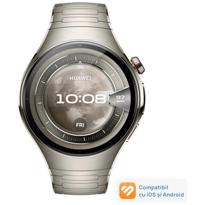 Smartwatch HUAWEI Watch 5 46mm, Aerospace-Grade Titanium Case with Titanium Strap, Health Glance, GPS