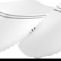 Vas wc cu functie de bideu incorporat si baterie, alb, Peonia Zero, Deante, Deante