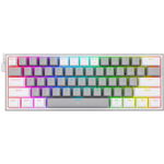 Tastatura gaming mecanica Redragon Fizz gri cu alb iluminare RGB switch-uri rosii