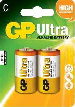 Baterii alcaline R14 C 2buc blister Ultra GP, GP