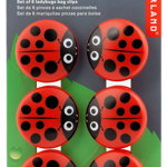 Set 6 clesti pentru pungi - Ladybug, Kikkerland
