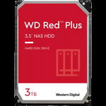 HDD NAS WD Red Plus 3TB CMR, 3.5'', 256MB, 5400 RPM, SATA, TBW: 180, Western Digital