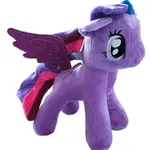 Jucarie de Plus, Ponei,  My Little Pony Twilight Sparkle, cu Melodie, Snur cu Ventuza, 25 cm, Multicolor