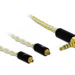 Cablu audio jack stereo 3.5mm 4 pini unghi 90 grade la 2 x MMCX T-T 1.25m, Delock 85847, Delock