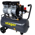 Compresor aer STAGER HM0.75JW/24 4530107524, 24 L, 8 bar, 135 L/min, monofazat, angrenare directa, silentios, STAGER