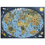 Puzzle Dino - Illustrated World Map, 1.000 piese (53281), Dino