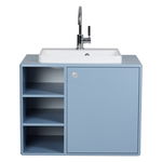 Dulap cu chiuvetă fără baterie albastru deschis suspendat 80x62 cm Color Bath – Tom Tailor, Tom Tailor