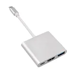 Adaptor Maclean MCTV-840, USB tip C tata la HDMI, USB 3.0 si USB tip C mama, 4K, Maclean