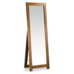 Oglinda decorativa de podea din pal si metal, Solid Tall Natural / Negru, l64xA41,6xH168,8 cm, 