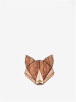 Brosa din lemn in forma de vulpe - BeWooden Fox Brooch, BeWooden