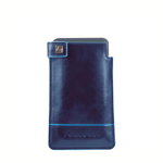 Blue square leather case, Piquadro