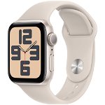 Apple Watch SE (2023), GPS, Carcasa Starlight Aluminium 40mm , Starlight Sport Band - S/M, Apple
