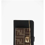 Fendi Leather Iphone X/Xs Card Holder Case With Gold-Toned Chain Black, Fendi