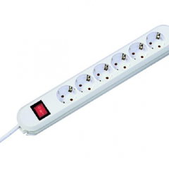 Prelungitor BACHMANN Smart 381.252K, 6 prize Schuko, 5m, intrerupator, alb
