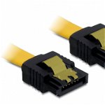 Cablu SATA II 3 Gb/s drept cu fixare, 0.5M, Delock 82477, Delock