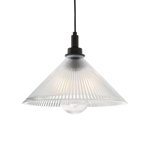 Lampa suspendata BECK Sticla Prismatica Negru Mat IP65 , Mullan lighting