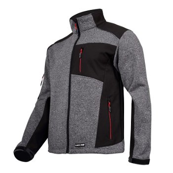 Jacheta elastica tip pulover, componente reflectorizante, impermeabila, 4 buzunare, marime 3XL, Gri/Negru