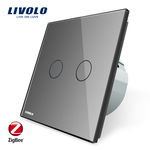 Intrerupator dublu cu touch Livolo din sticla – protocol ZigBee, Control de pe telefonul mobil