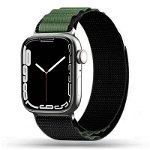Curea material textil Tech-Protect Nylon Pro compatibila cu Apple Watch 4/5/6/7/8/SE/Ultra 42/44/45/49mm Green/Black, TECH-PROTECT