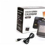 Ceas cu calendar DS-8190 Pro LCD alarma si proiectie, ecran color cu iluminare, 