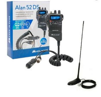Kit Statie radio CB Midland Alan 52 DS + Antena PNI Extra 45 cu magnet