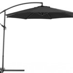 Umbrela cu manivela gradina/terasa, Maison Mex LARISA, H 256 D 300, negru