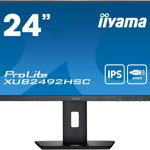 Monitor iiyama Monitor 24 inch XUB2492HSC-B5 IPS,USB-C,HDMI,DP,USB3.0,HAS(150mm), iiyama
