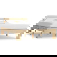 Cadru de pat cu tablie vidaXL, 140x200 cm, lemn masiv de pin, 23.87 kg 283163