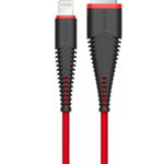 Cablu Devia Fish MFI Lightning la USB, Impletitura Nylon, 2.4A, 1.5m, Rosu
