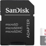 Card de memorie microSDHC 32GB clasa 10 + adaptor SD, Sandisk SDSQUNR-032G-GN3MA