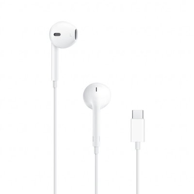 Casti APPLE EarPods MYQY3ZM/A, Cu Fir, In-ear, Microfon, USB-C, alb