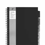 Caiet cu spirala si separatoare Pukka Pad Black Project Book A4 dictando, 250 pag, negru