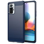 Husa de protectie, Carbon Case, Xiaomi Redmi Note 10 Pro, Albastru, OEM