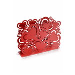 Suport pentru servetele metal rosu Love cm 15 cm x 4 cm x 10 cm