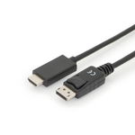 Cablu Assmann, Displayport/HDMI, 4K 60Hz, 3m, Negru, Digitus