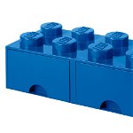 Cutie depozitare LEGO 2x4 cu sertare albastru 