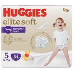 Scutece chilotel HUGGIES Elite Soft Pants Mega nr 5, Unisex, 12-17 kg, 34 buc
