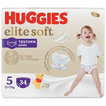 Scutece chilotel Huggies Elite Soft Pants 5, 12-17 kg, 34 buc, Huggies