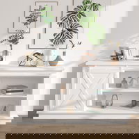 Kit uși glisante pentru hambar, alb, oțel carbon, 200 cm