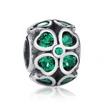 Talisman din argint 925 trifoi verde, BijuteriidinArgint.ro